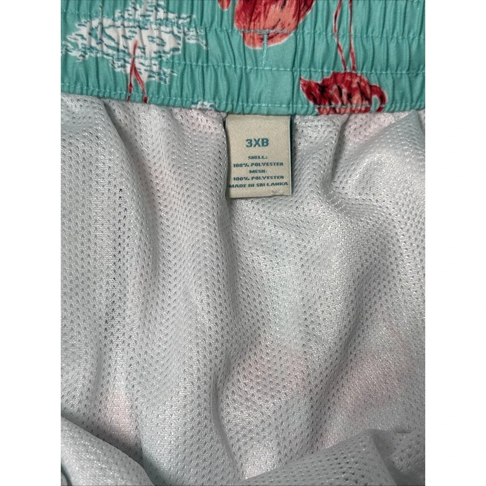 NWT Caribbean Swimwear Swim Shorts Trunks Pink Flamingo Sz 3X B Big Man